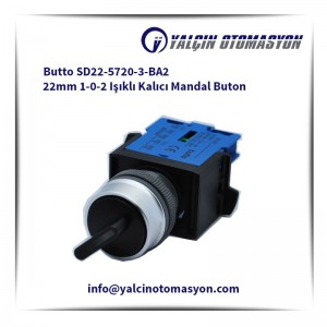 Butto SD22-5720-3-BA2 22mm 1-0-2 Işıklı Kalıcı Mandal Buton