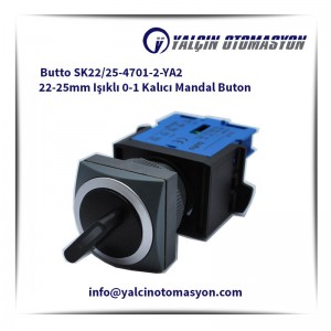 Butto SK22/25-4701-2-YA2 22-25mm Işıklı 0-1 Kalıcı Mandal Buton