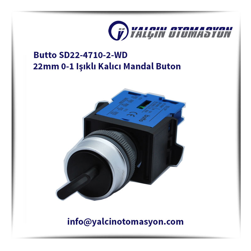 Butto SD22-4710-2-WD 22mm 0-1 Işıklı Kalıcı Mandal Buton
