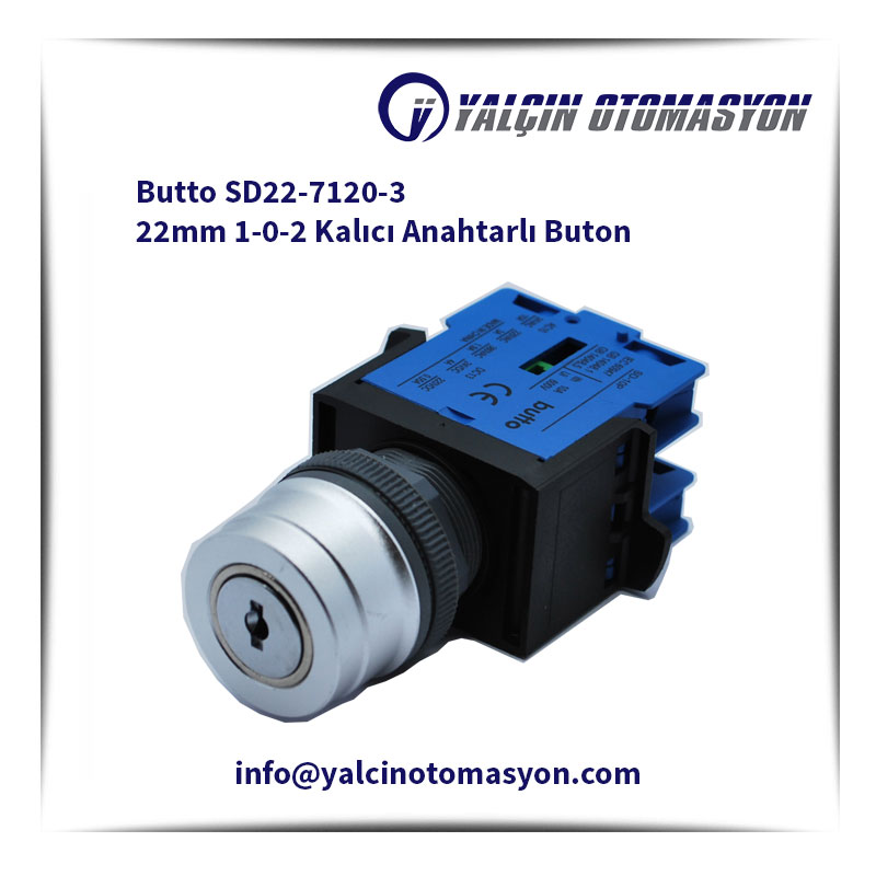 Butto SD22-7120-3 22mm 1-0-2 Kalıcı Anahtarlı Buton