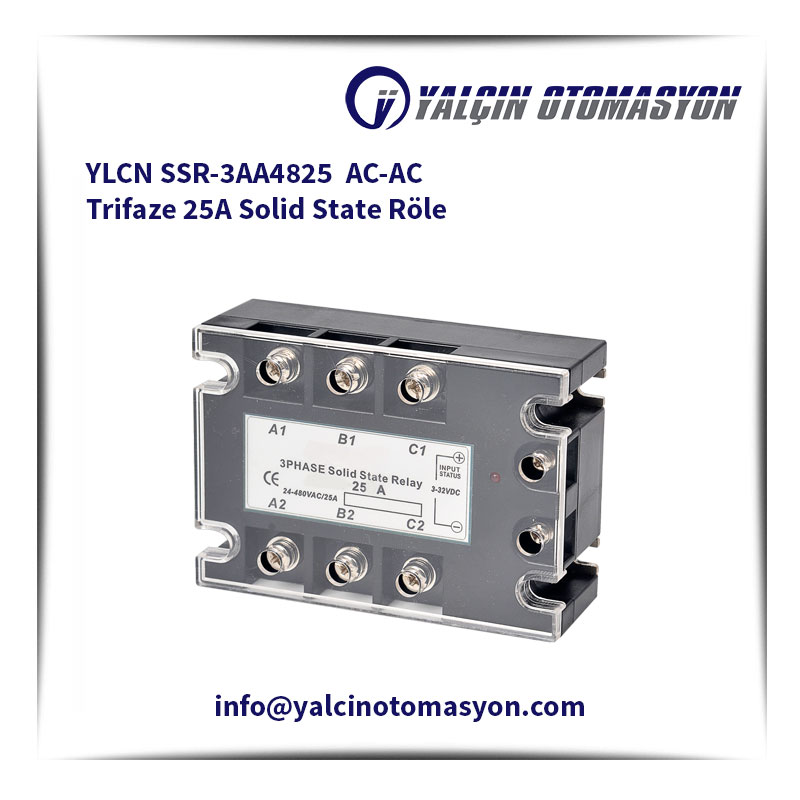 YLCN SSR-3AA4825 AC-AC Trifaze 25A Solid State Röle