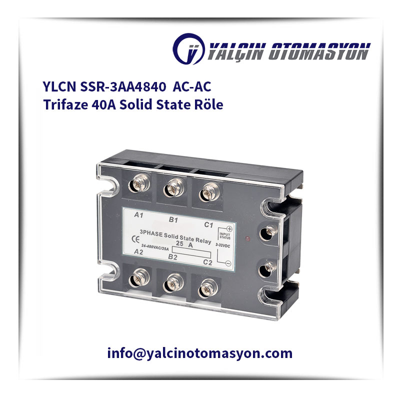 YLCN SSR-3AA4840 AC-AC Trifaze 40A Solid State Röle