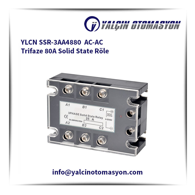YLCN SSR-3AA4880 AC-AC Trifaze 80A Solid State Röle